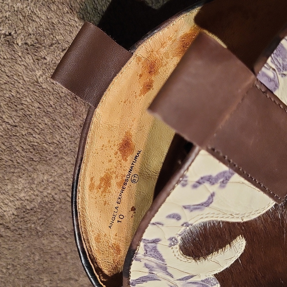 Donald J Pliner 'Angela' Cowboy Western Cowhide Leather Boots / Sz 10 / Expresso - Picture 17 of 17